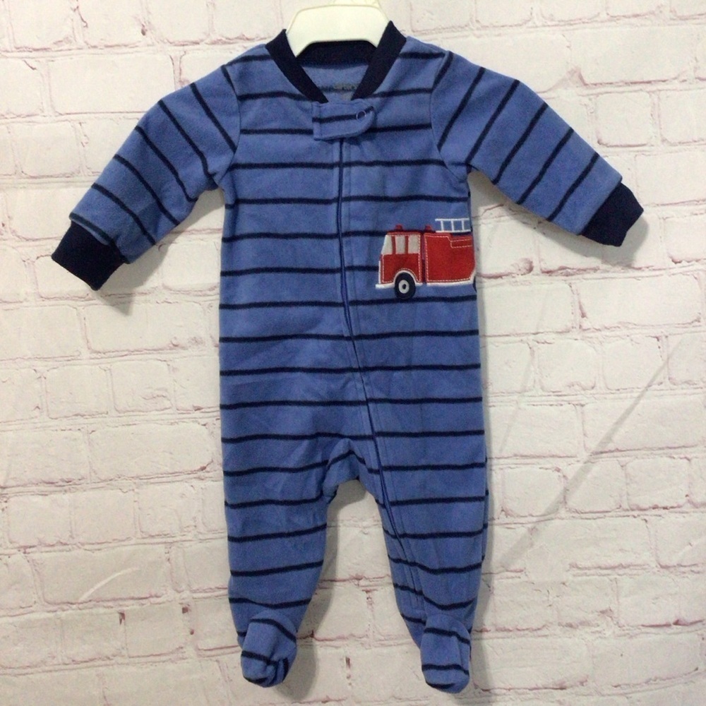 Carter’s Fleece Firetruck Footie Pajamas - Size 3 Months